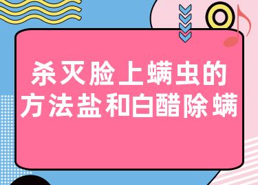 杀灭脸上螨虫的方法盐和白醋除螨